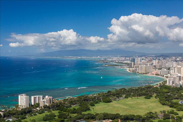 View of Waikiki and Honolulu from atop Leahi